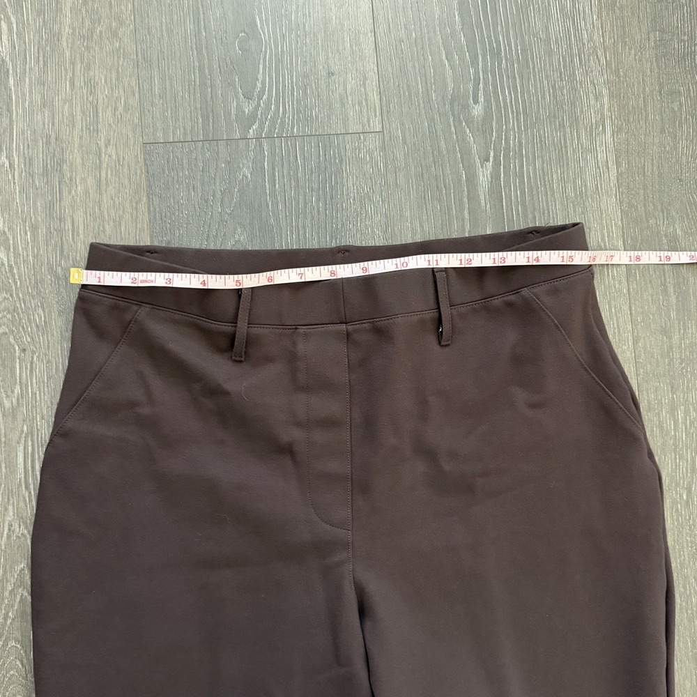 Quince Ultra-Stretch Ponte Straight Leg Pants Large Brown Minimalist Career - Picture 3 of 7